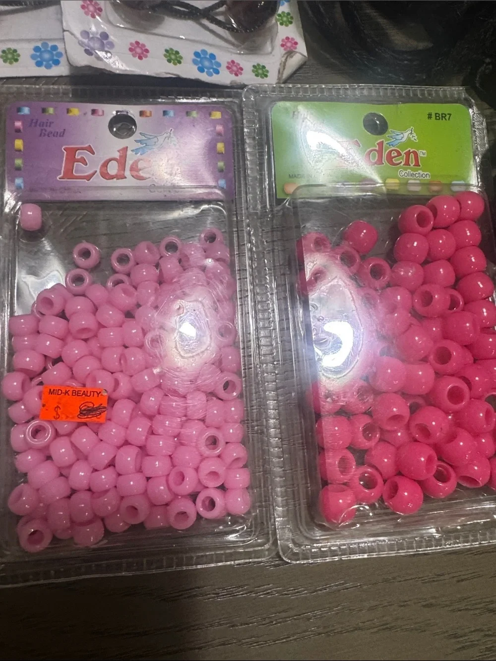 Lot of Kids Hair Beads Pack - Pink, Purple, Blue, Brown and black braids